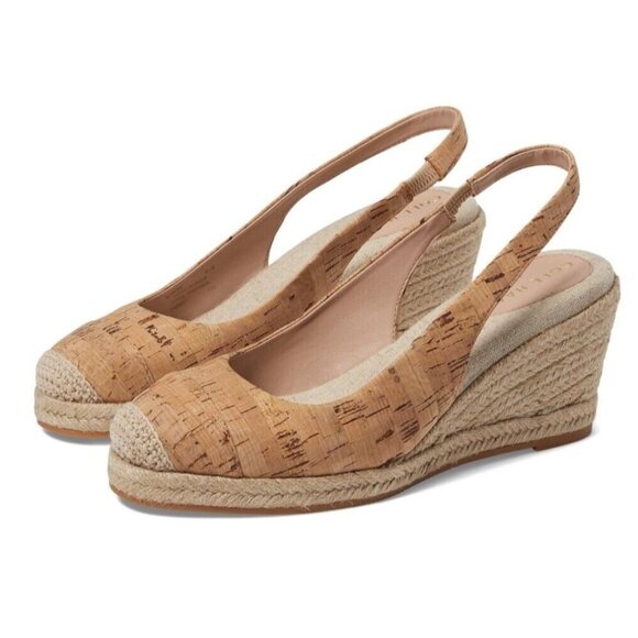 Cole Haan Cloudfeel Espadrille Wedge Sandals Womens Size 8 B Tan Natural Cork - Picture 1 of 11